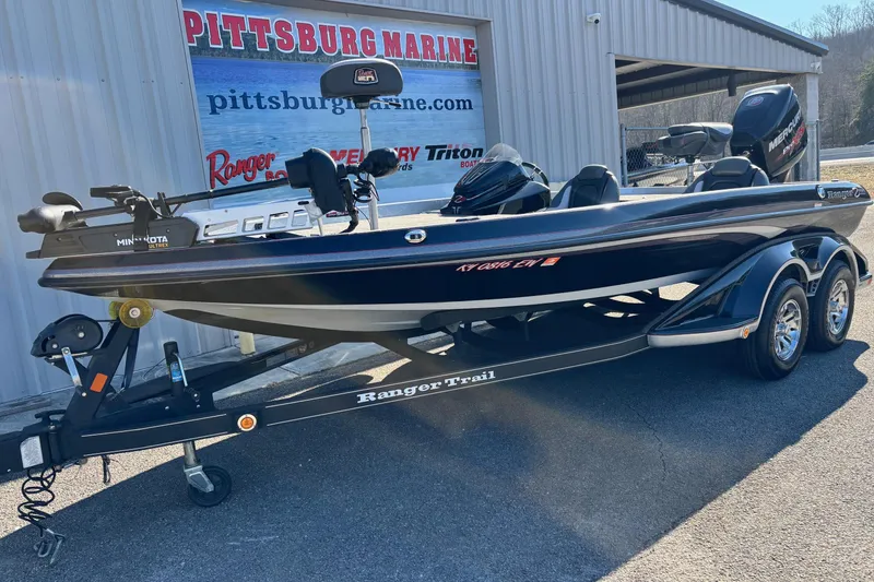Slide: The Image of 2018 Ranger Z519 Comanche boat on trailer at Pittsburg Marine dealership. - 14