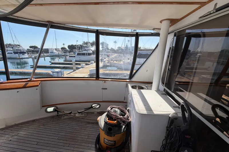 Slide: The Image of 1988 Cheoy Lee 66 Long Range MY yacht interior with marina view. - 41