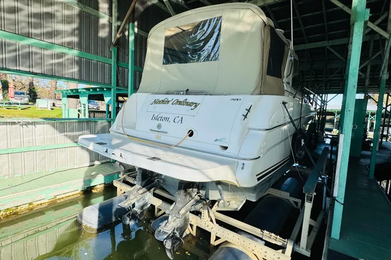 Slide: The Image of 2000 Sea Ray 290 Sundancer boat docked in Isleton, CA marina. - 3