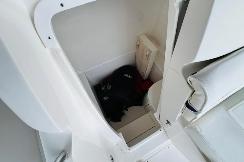 Slide: The Image of Storage compartment in 2008 Intrepid 327 boat. - 17