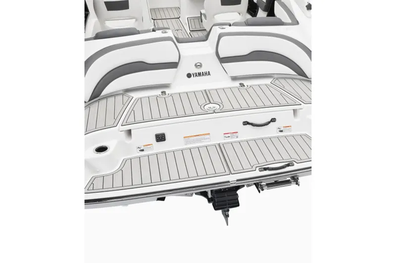 Slide: The Image of 2026 Yamaha Boats 195S swim platform with sleek design and integrated features. - 13