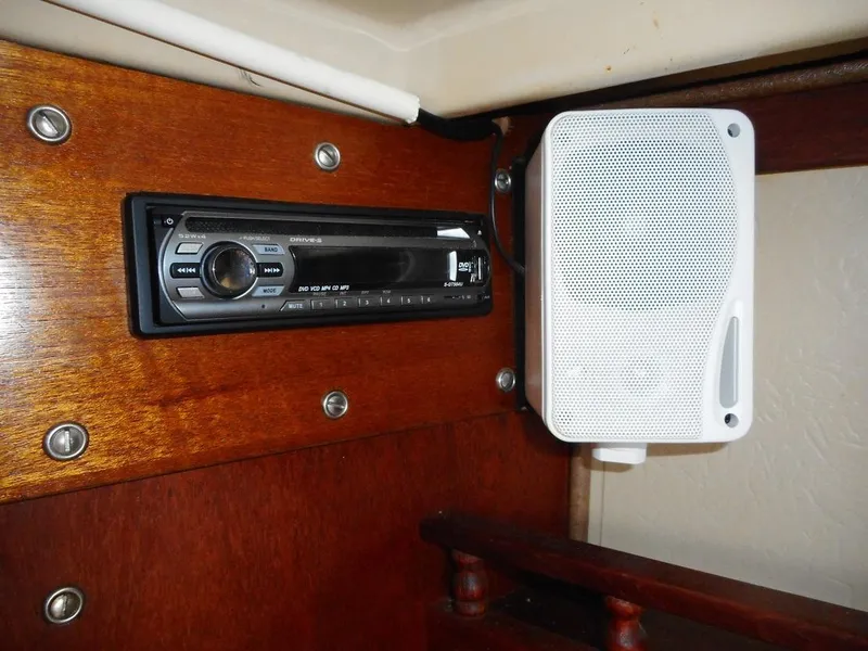 Slide: The Image of Stereo system and speaker in a 1980 Catalina 30. - 23