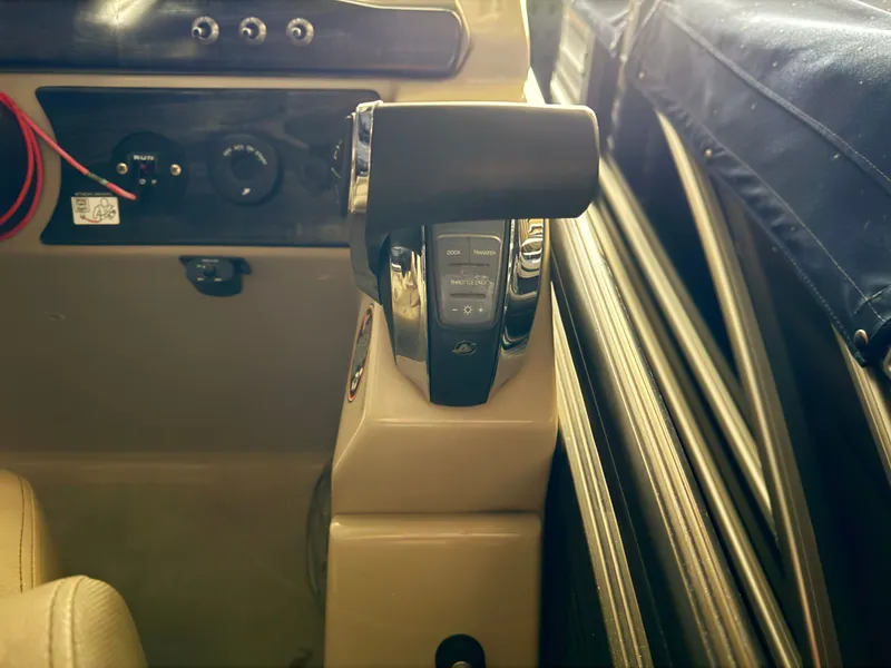 Slide: The Image of 2018 Harris 240 Solstice boat control panel close-up. - 15