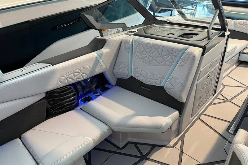 Slide: The Image of 2026 Nautique Super Air Nautique G25 Paragon interior with luxurious seating and modern design. - 15