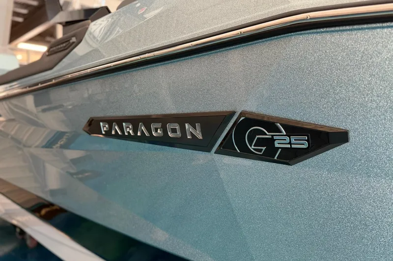 Slide: The Image of 2026 Nautique Super Air Nautique G25 Paragon boat emblem close-up. - 4