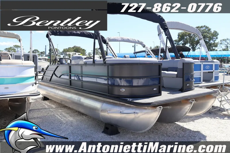 The Image of 2026 Bentley Pontoons Legacy 243 Swingback EXT displayed at Antonietti Marine dealership. - 2