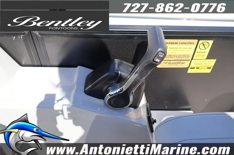 Slide: The Image of Control panel of 2026 Bentley Pontoons Legacy 243 Swingback EXT with contact details. - 26