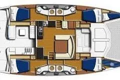 Slide: The Image of Interior of a 2013 Leopard 48 yacht with organized storage and modern amenities. - 73
