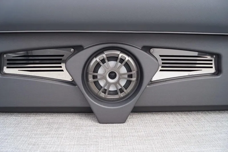 Slide: The Image of 2026 Avalon Catalina Versatile Rear Bench speaker detail with sleek metallic design. - 10