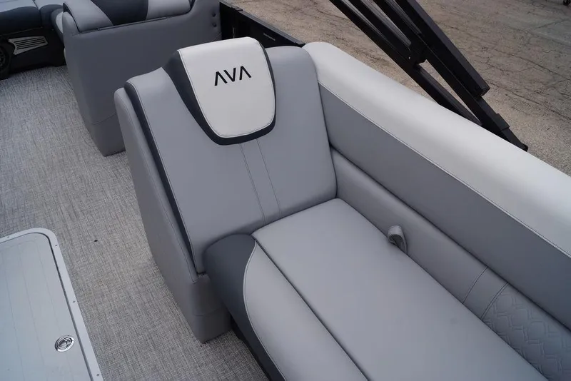 Slide: The Image of 2026 Avalon Catalina Versatile Rear Bench, luxurious gray seating with "AVA" logo. - 14