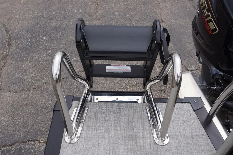 Slide: The Image of 2026 Avalon Catalina Versatile Rear Bench with stainless steel ladder and motor. - 24