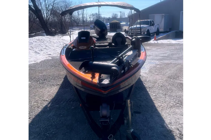 Slide: The Image of 2019 Vexus AVX1880 boat on snowy parking lot. - 5