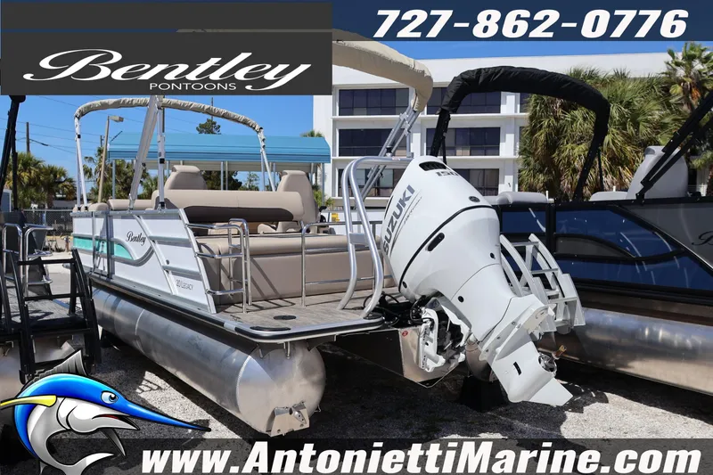 Slide: The Image of 2026 Bentley Pontoons Legacy 203 Swingback with Suzuki engine at Antonietti Marine. - 9