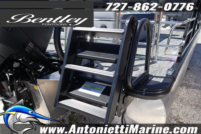 Slide: The Image of 2026 Bentley Pontoons Elite 253 Swingback with ladder, showcased by Antonietti Marine. - 12