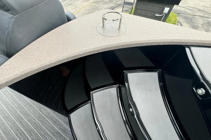 Slide: The Image of Interior of 2026 Premier Escalante boat with sleek seating and modern design. - 19