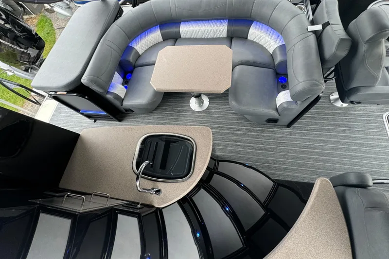 Slide: The Image of Luxurious interior of 2026 Premier Escalante boat with plush seating and modern amenities. - 50