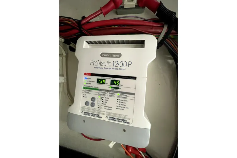 Slide: The Image of ProNautic 12-30P charger in 2001 Bayliner 3988 Command Bridge Motoryacht. - 44