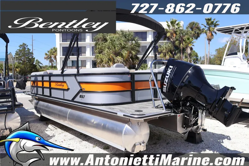 Slide: The Image of 2026 Bentley Pontoons Bolt 223 with Suzuki engine at Antonietti Marine. - 10