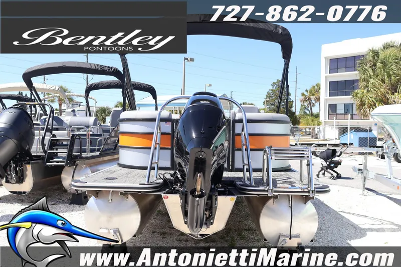 Slide: The Image of 2026 Bentley Pontoons Bolt 223 displayed at Antonietti Marine dealership. - 9