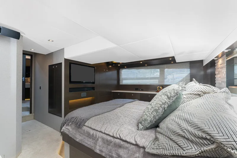 Slide: The Image of Luxurious bedroom interior of 2018 Cruisers Yachts 50 Cantius with modern decor. - 6