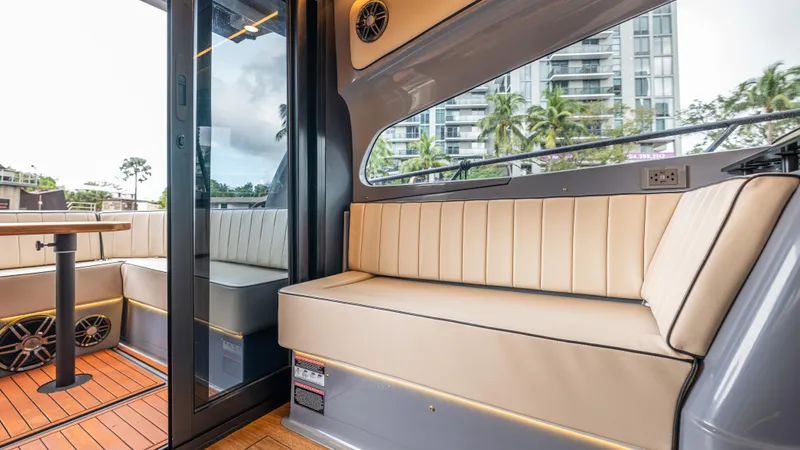 Slide: The Image of Luxurious interior of Hanover 415 boat, model year 2026. - 22