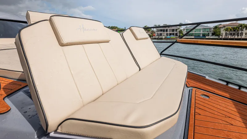Slide: The Image of Luxurious seating on Hanover 415 boat, model year 2026. - 46