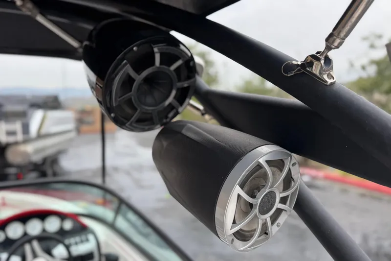 Slide: The Image of Speakers on a 2017 Regal 2000 ESX Bowrider boat, showcasing audio system details. - 10