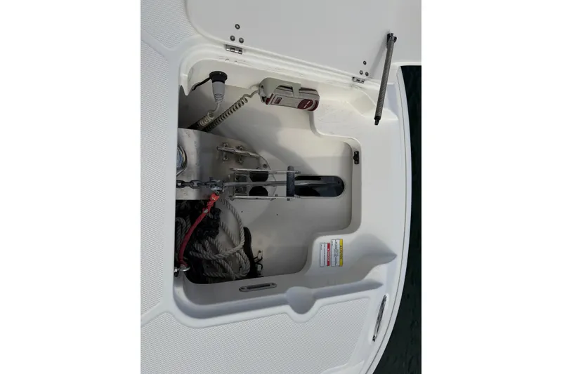 Slide: The Image of Anchor storage compartment on 2018 Boston Whaler 270 Dauntless boat. - 24