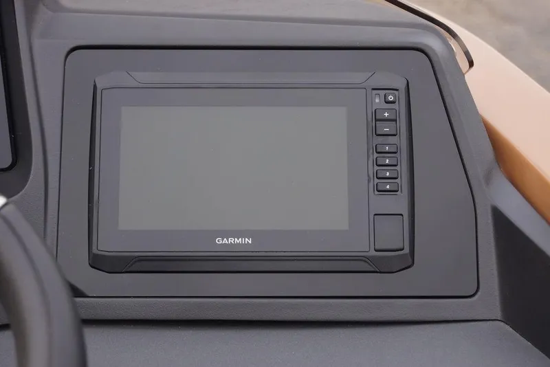 Slide: The Image of Garmin display on 2026 Avalon Catalina Versatile Rear Bench boat dashboard. - 19