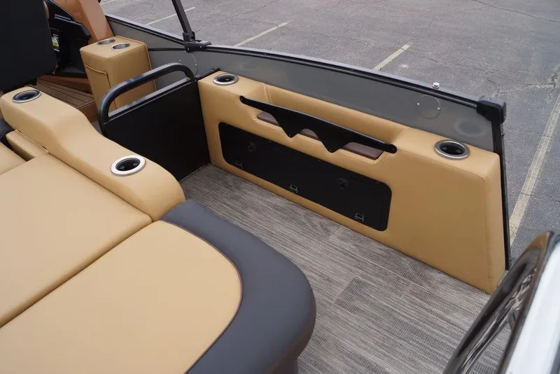 Slide: The Image of 2026 Avalon Catalina Versatile Rear Bench interior with beige seating and cup holders. - 25