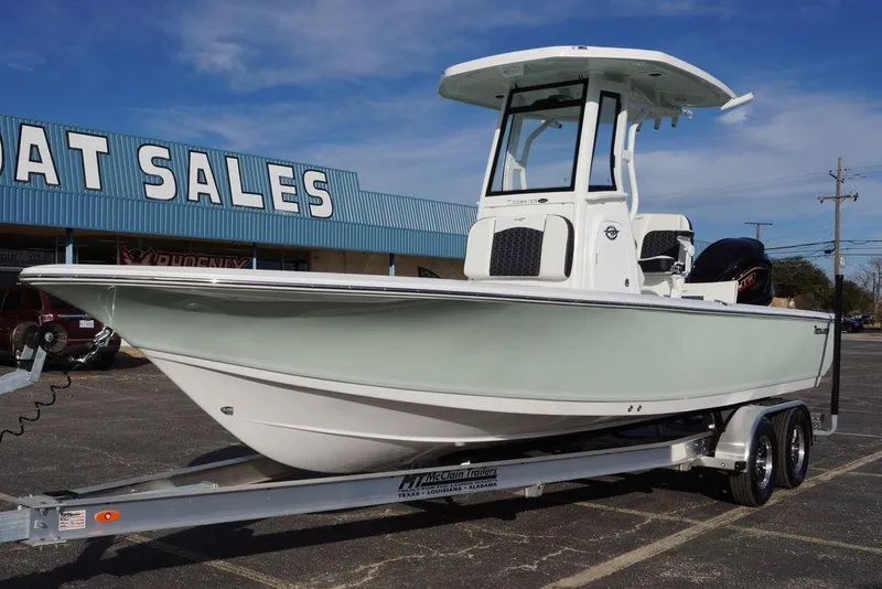 Slide: The Image of 2026 Tidewater 2410 Bay Max boat on trailer at dealership. - 3