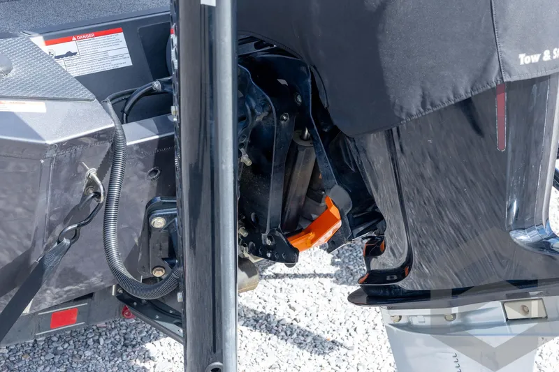 Slide: The Image of 2020 Ranger RT188P boat motor with protective cover and safety features. - 22