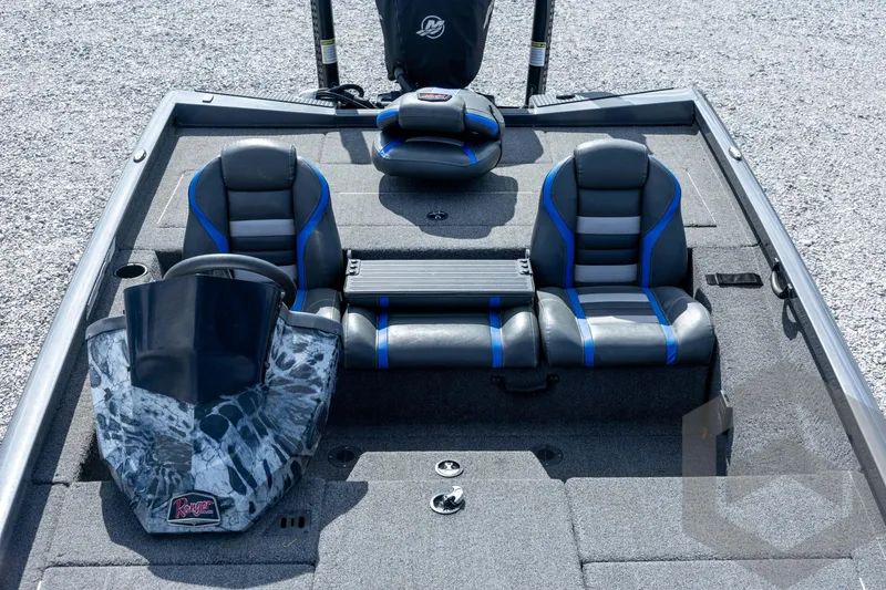 Slide: The Image of 2020 Ranger RT188P boat interior with dual seats and steering console. - 40