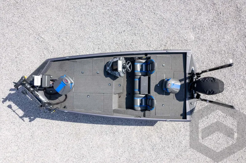 Slide: The Image of 2020 Ranger RT188P fishing boat, aerial view, showcasing seating and equipment layout. - 61