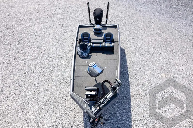 Slide: The Image of 2020 Ranger RT188P fishing boat on gravel surface, top view. - 66