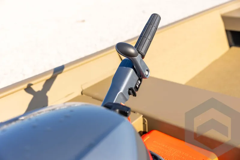 Slide: The Image of Close-up of 2026 G3 Gator Tough 1548 VBW boat throttle handle. - 21