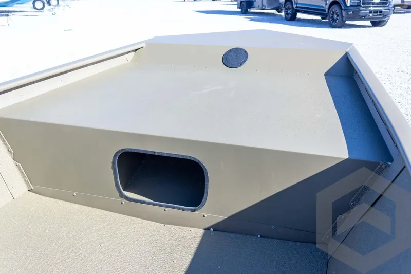 Slide: The Image of 2026 G3 Gator Tough 1652 VBW boat interior with storage compartment. - 22