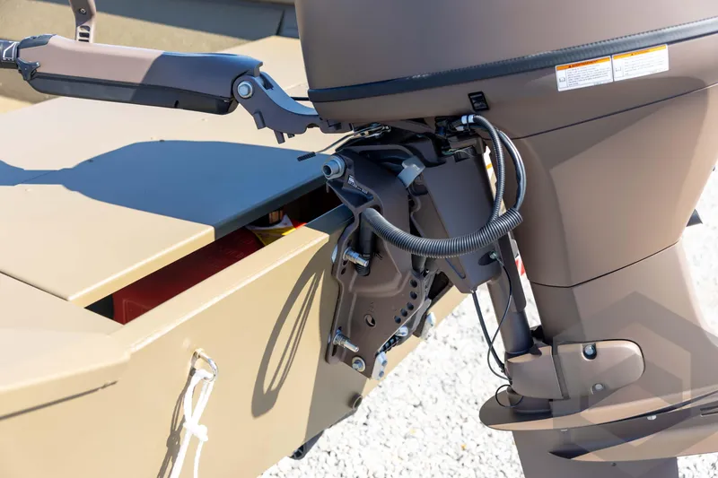 Slide: The Image of 2026 G3 Gator Tough 1860 VBW boat motor detail, showcasing engine and wiring. - 19