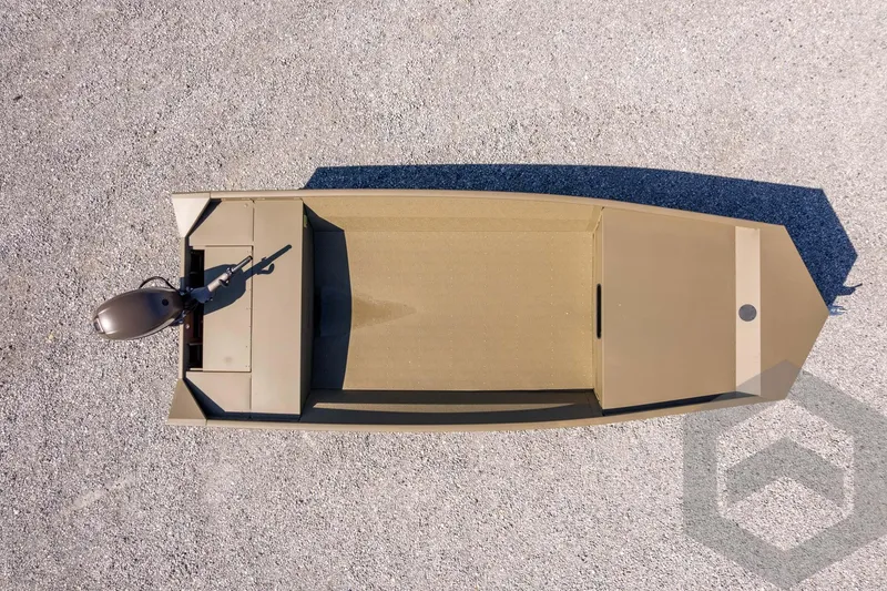 Slide: The Image of Top view of 2026 G3 Gator Tough 1860 VBW boat on gravel surface. - 32