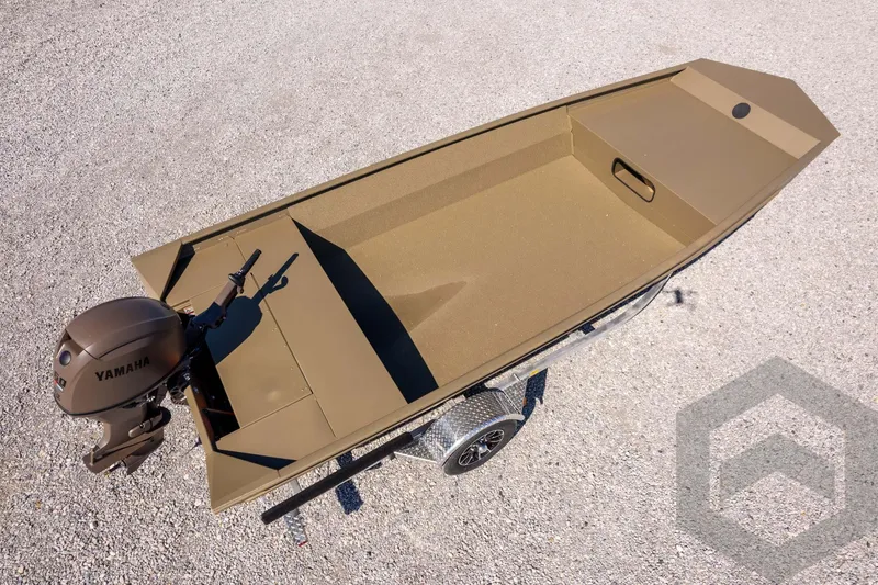 Slide: The Image of 2026 G3 Gator Tough 1860 VBW boat with Yamaha motor on a trailer. - 40