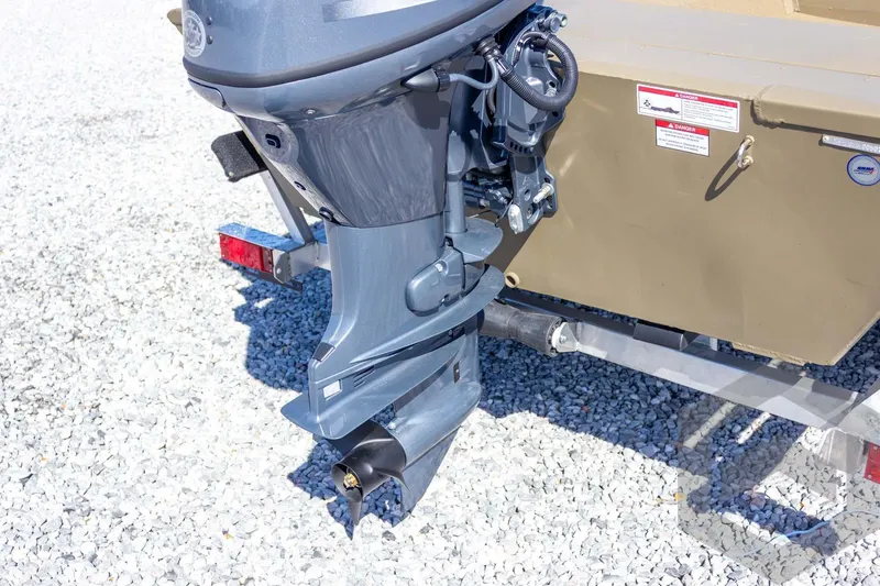 Slide: The Image of 2026 G3 Gator Tough 1652 VBW boat motor on gravel surface. - 22