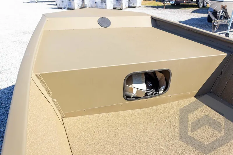 Slide: The Image of 2026 G3 Gator Tough 1652 VBW boat interior with storage compartment. - 24