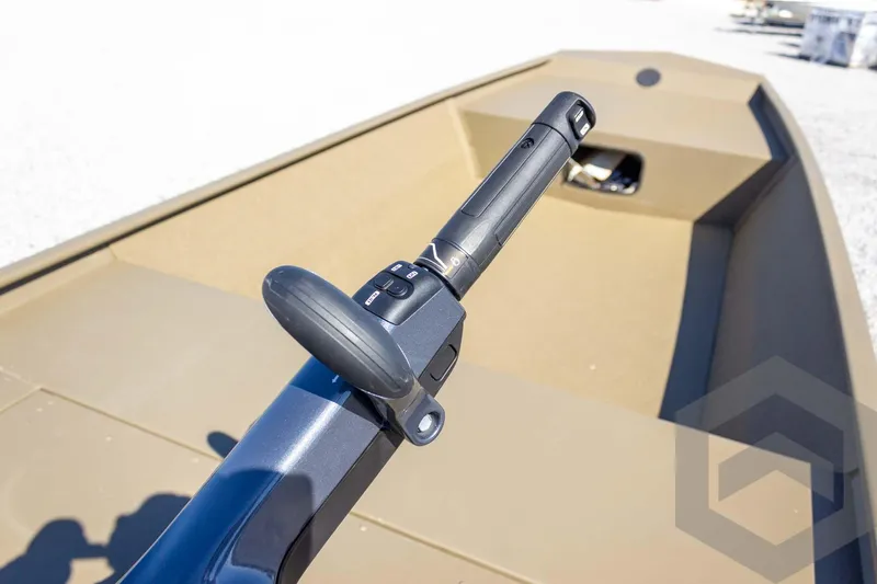 Slide: The Image of 2026 G3 Gator Tough 1652 VBW boat interior with steering handle detail. - 32