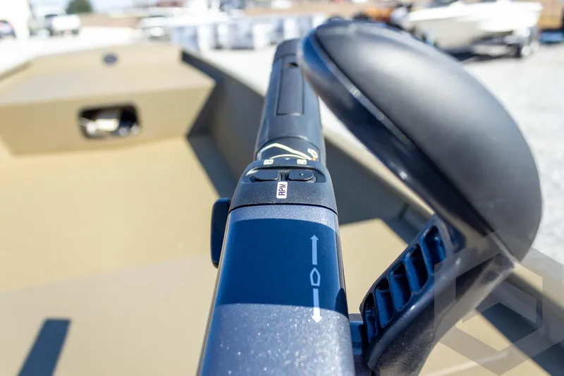 Slide: The Image of Close-up of 2026 G3 Gator Tough 1652 VBW boat control handle. - 33