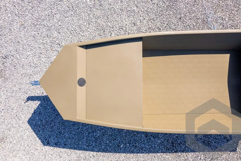 Slide: The Image of Top view of 2026 G3 Gator Tough 1652 VBW boat on gravel surface. - 37