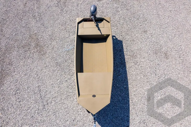 Slide: The Image of Top view of 2026 G3 Gator Tough 1652 VBW boat on gravel surface. - 46