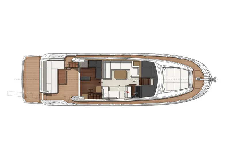 Slide: The Image of Manufacturer Provided Image: Top view layout of 2022 Prestige 520 yacht interior design. - 127