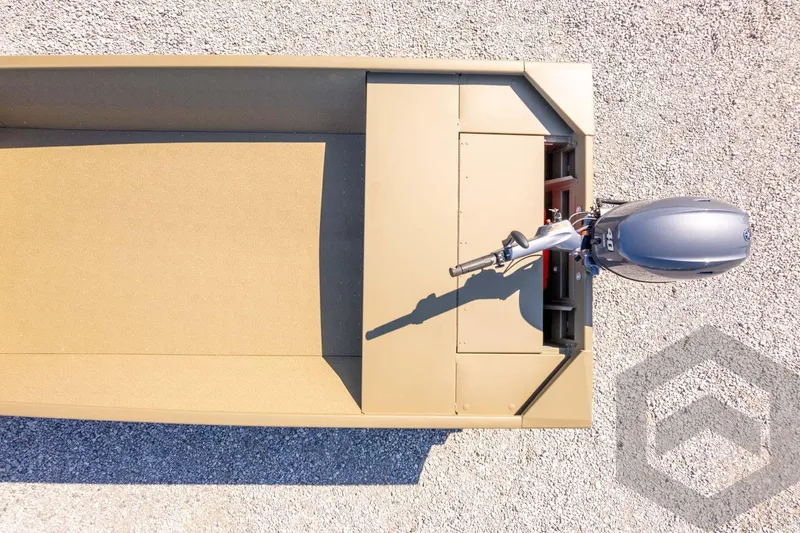 Slide: The Image of Top view of 2026 G3 Gator Tough 1652 VBW boat with outboard motor. - 30