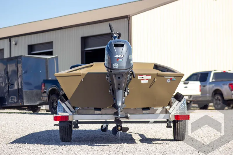 Slide: The Image of 2026 G3 Gator Tough 1652 VBW boat on trailer with Yamaha outboard motor. - 8
