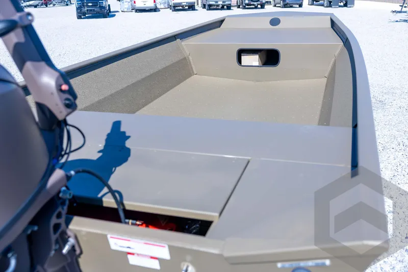 Slide: The Image of 2026 G3 Gator Tough 1860 VBW boat interior, showcasing spacious deck and storage. - 21